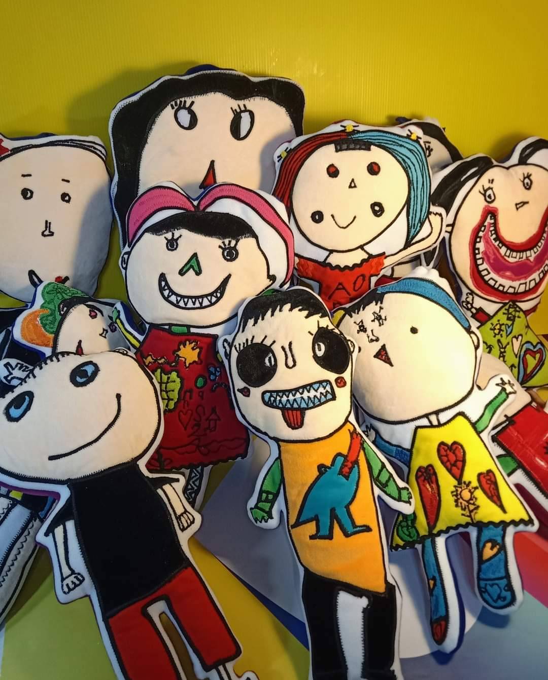 Child's drawing turned into custom handmade fabric art